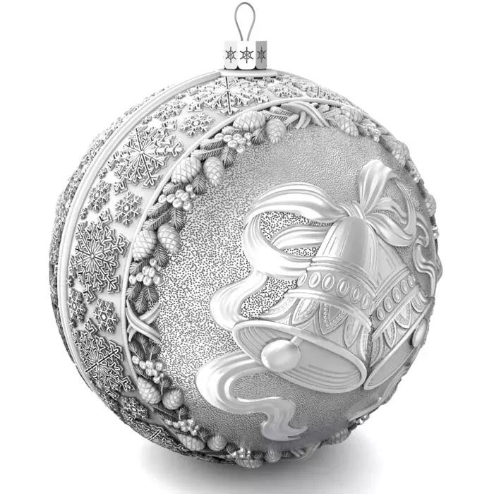 Набор из 6 серебряных ёлочных шаров "Новогодний"